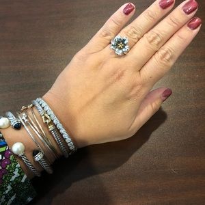 Retired James Avery April Flower Ring Sz. 5.5